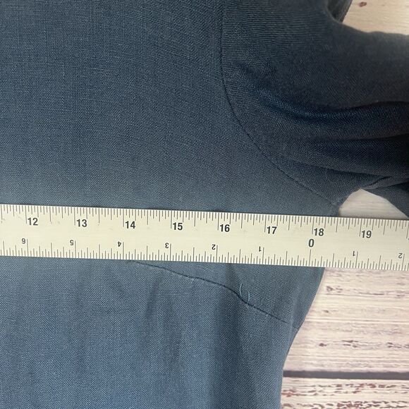 Leka Made in BC Blue Tunic Dress Linen XS Made In Victoria BC - Picture 4 of 5